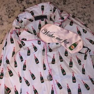 Women Button Down Pajamas Sz S/M